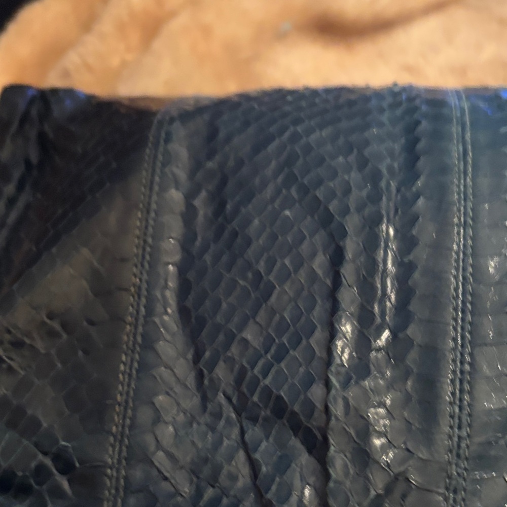 Vintage Navy Python Shoulder Bag - Classic Women'… - image 10